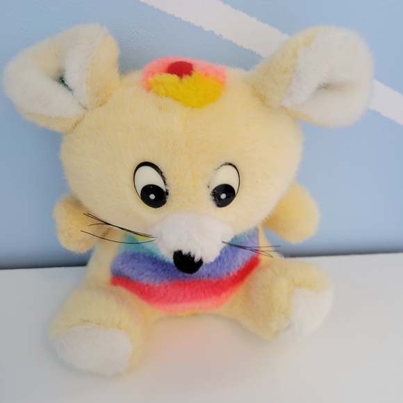 Vintage Easter Friends Stuffed Animal Plush Rainbow Puppy Mouse Bunny - Picture 5 of 16